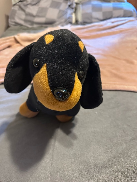 Other - Plush Dachshund Dog Toy - Black and Brown Soft Stuffed Pet